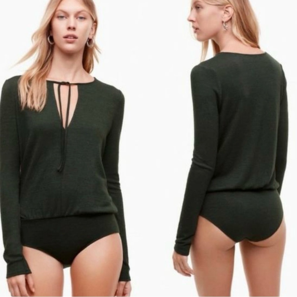 Elegant Black Womens Aritzia Agata Bodysuit Top
